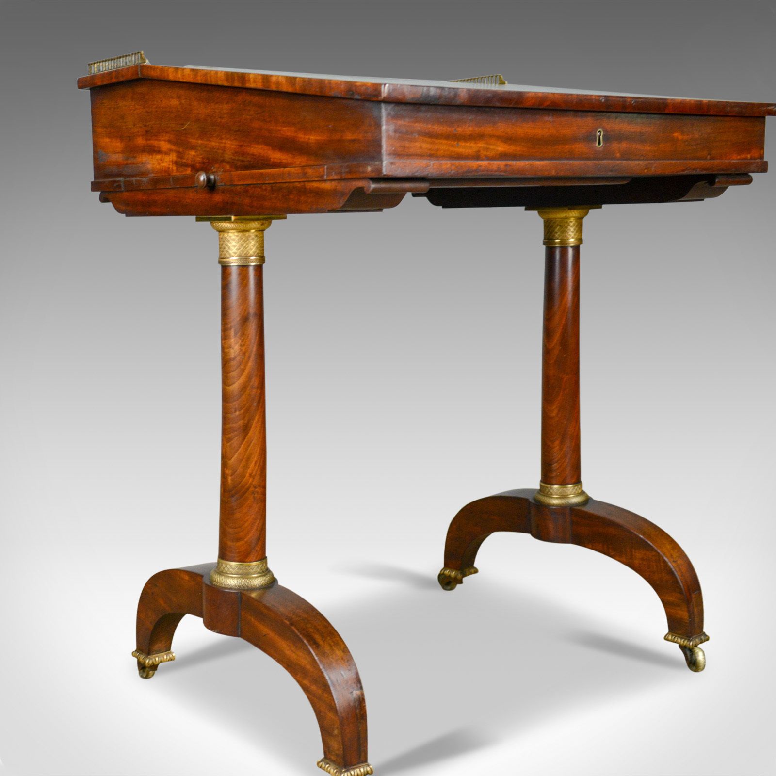photo for sale Antique Writing Table, English, Regency, Mahogany, Davenport, Circa 1820