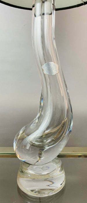 325.0 1950s Belgium Val St Lambert Clear Crystal Glass "Swan" Table Lamp photo