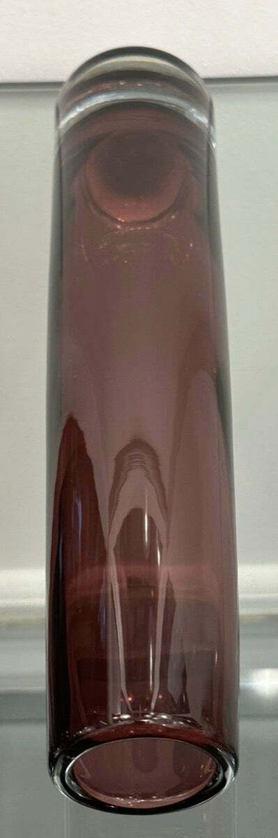 photo vinterior 1960s Danish Handblown Purple & Clear Glass Vase