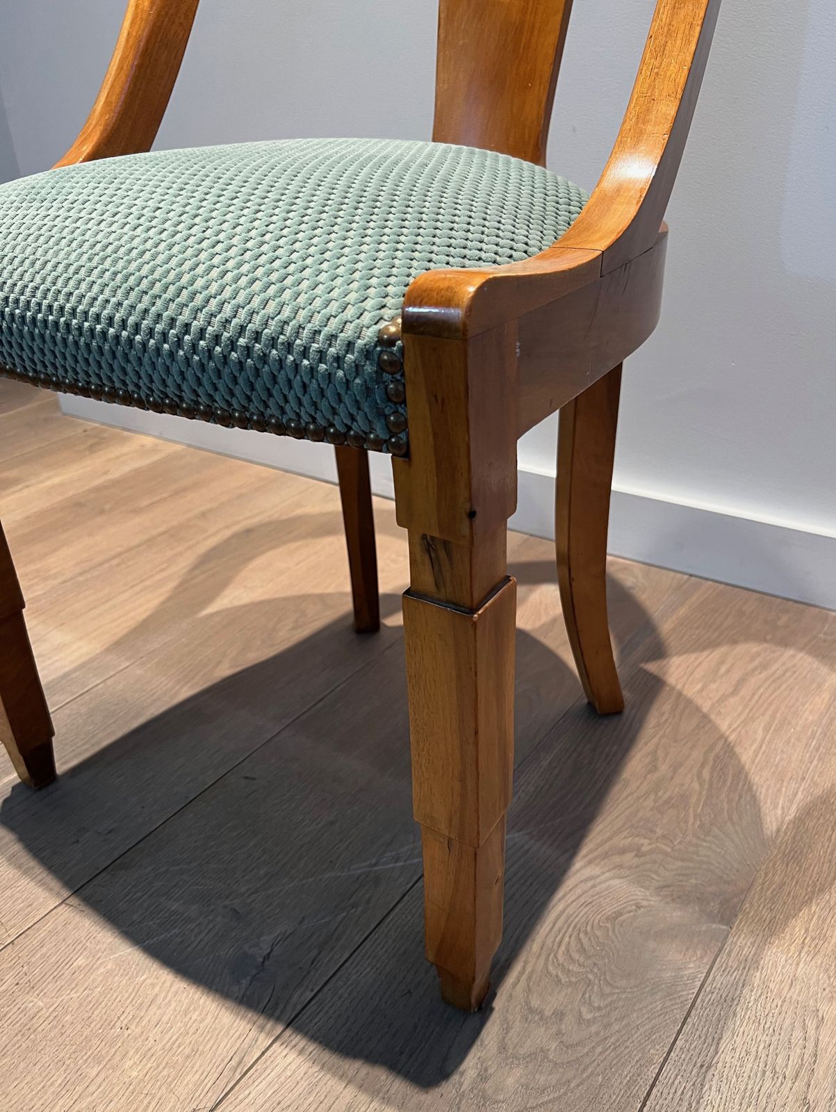 photo for sale Set Of 6 Art Deco Period Walnut Gondola Chairs