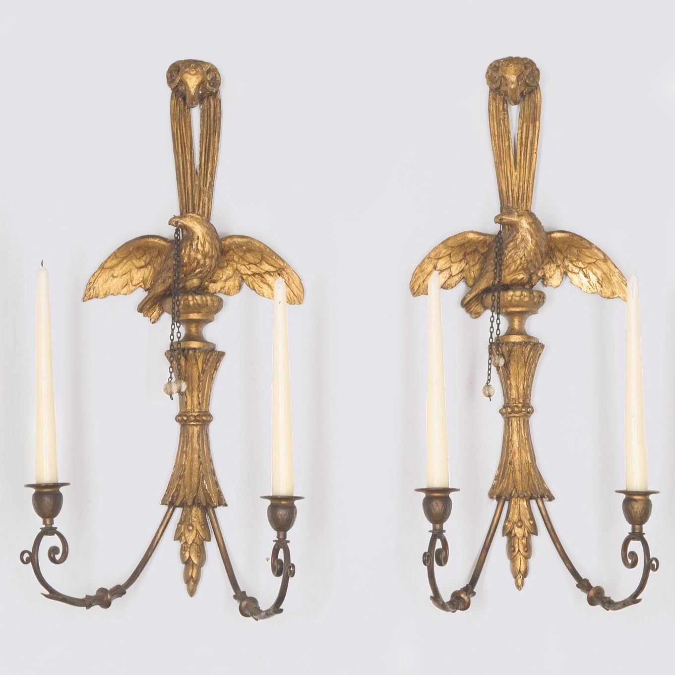 Pair Of George III Giltwood Candle Wall Lights