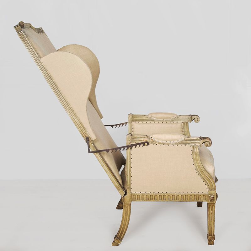 photo furniture French 19th Century Reclining Wing Chair
