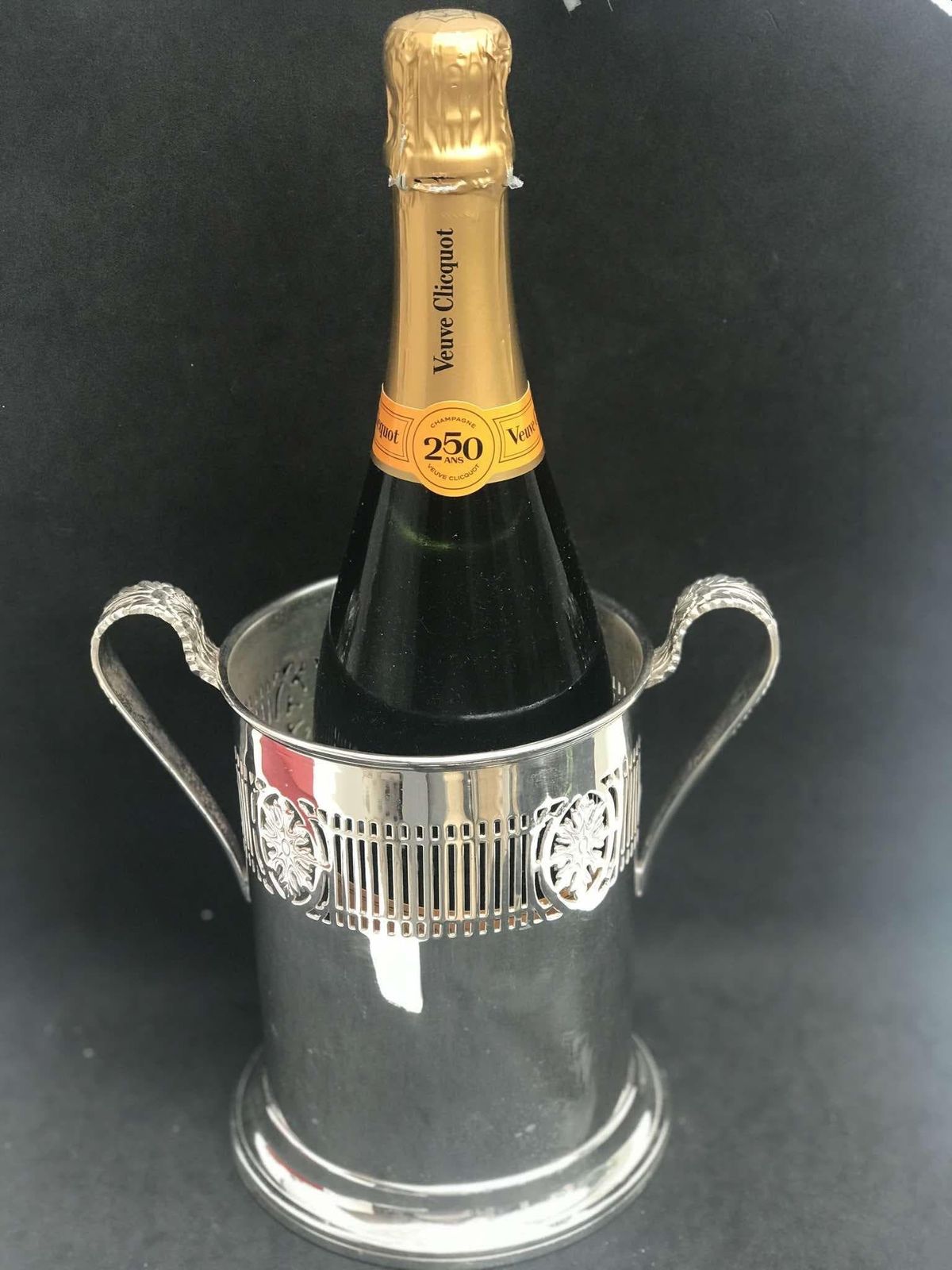 Ice Bucket English Victorian Edwardian Silver Plated Bar Cart Decor Christmas Table Wine Holder Wedding Gift English Bar Table Decor photo vintage