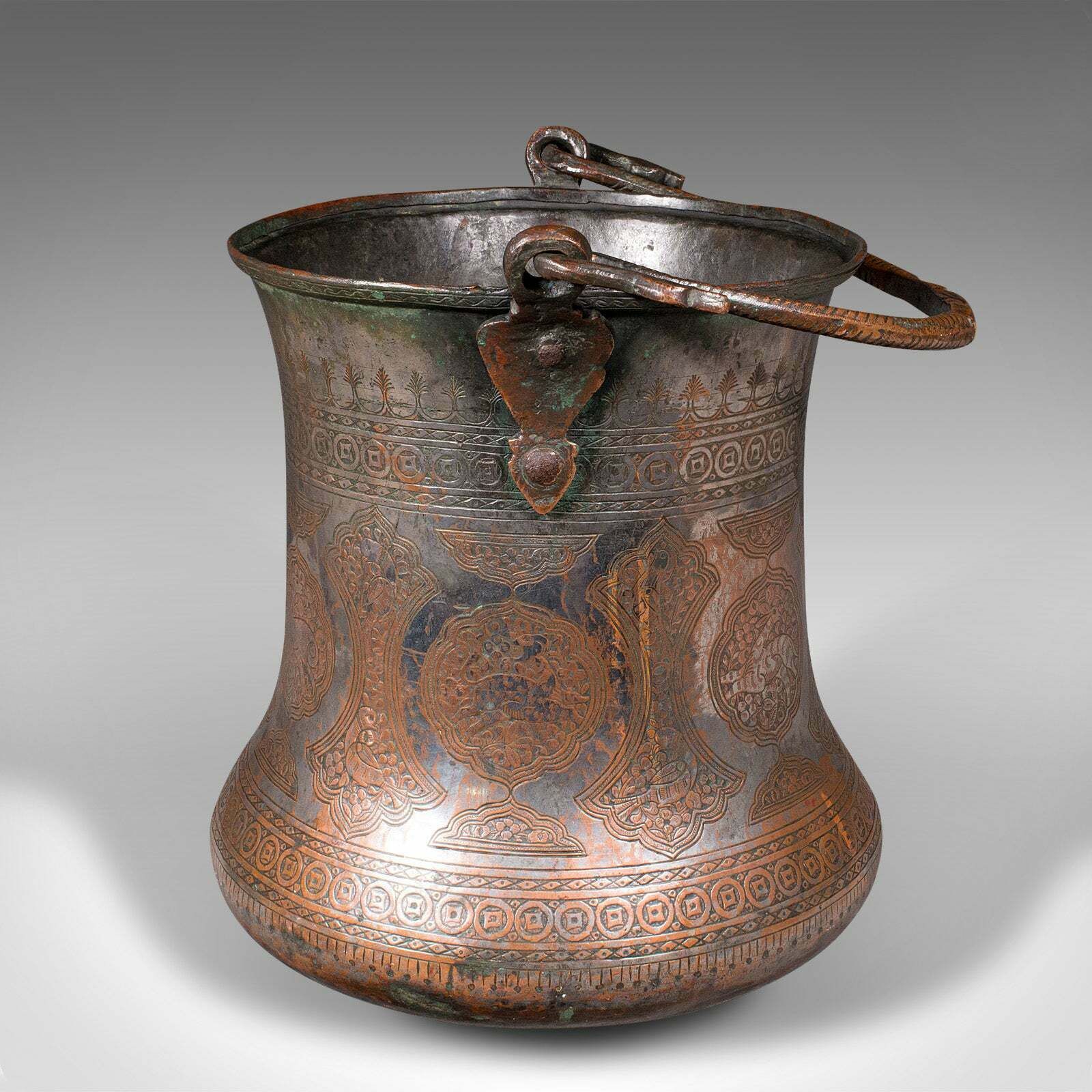 Antique Water Bucket, Burmese, Silvered Copper, Fireside Store, Georgian, C.1800 photo vinterior