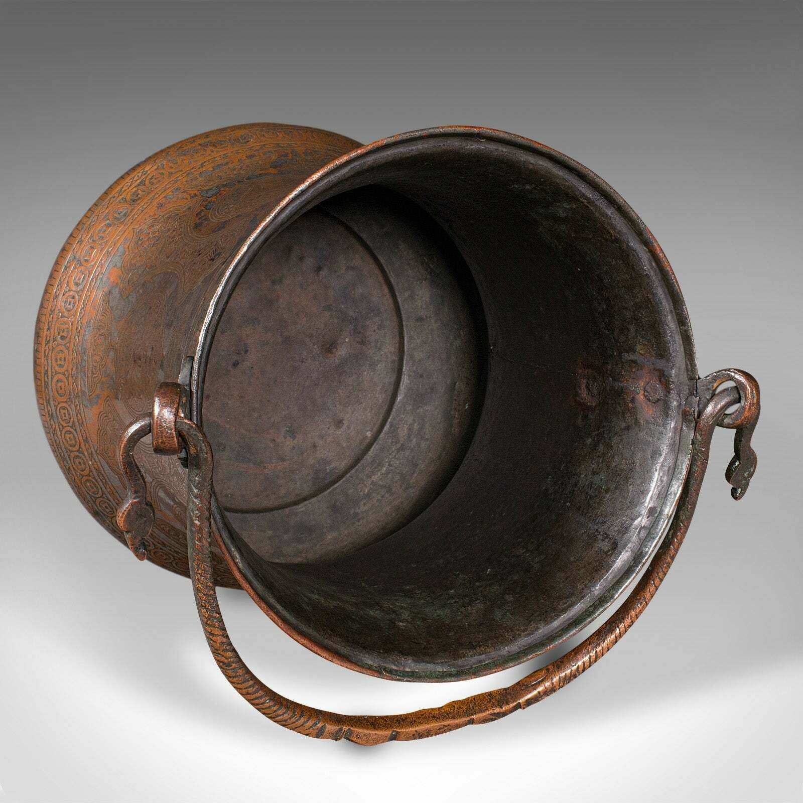 Antique Water Bucket, Burmese, Silvered Copper, Fireside Store, Georgian, C.1800 photo vintage