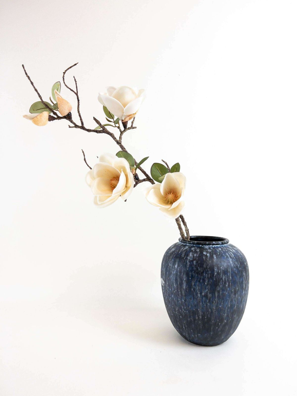 West German Pottery Vase By Steuler   Large Modern Blue Black Round Vase photo furniture
