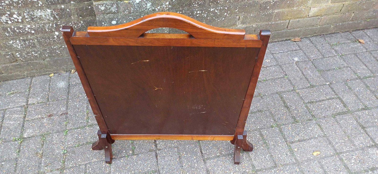 photo furniture Outstanding Unusual Art Nouveau Hand Painted Oak Fire Screen.