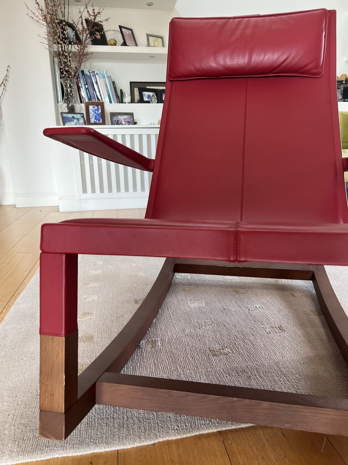 Red Leather Rocking Chair (Don'do By Jean Marie Massaud For Poltrona Frau) photo vinterior