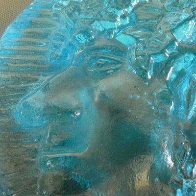 photo furniture Italian Murano Glass Bas Relief Tile By Gianfranco Lai Olla For Egidio Costantini, 1986