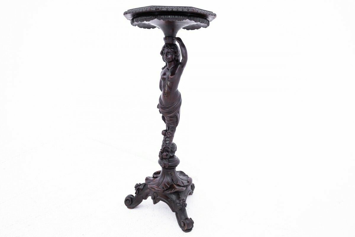 Carved Pedestal, France, Ca. 1880. photo vintage