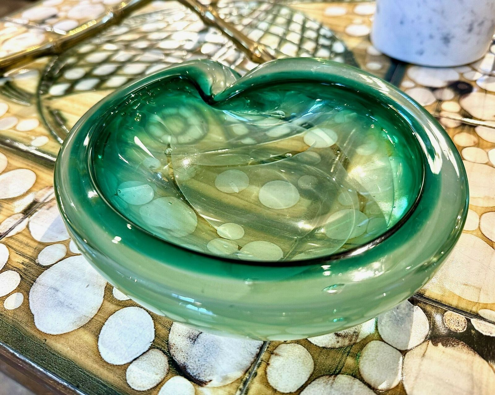 photo furniture An Italian 1960s Green Murano Glass Ashtray