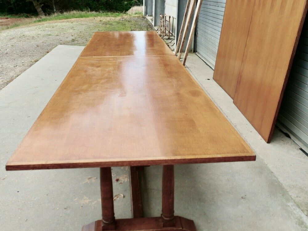 9600.0 30 Seater Oak Banqueting Table, Arts & Crafts Boardroom Table photo