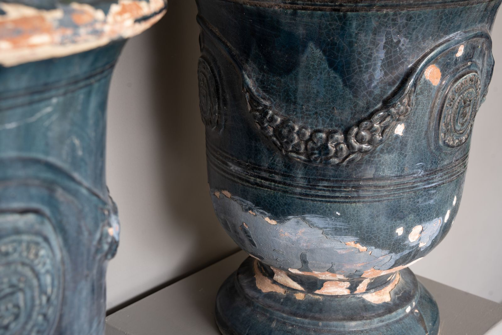 A Pair Of Blue Glazed Anduze French Vase photo 1500.0