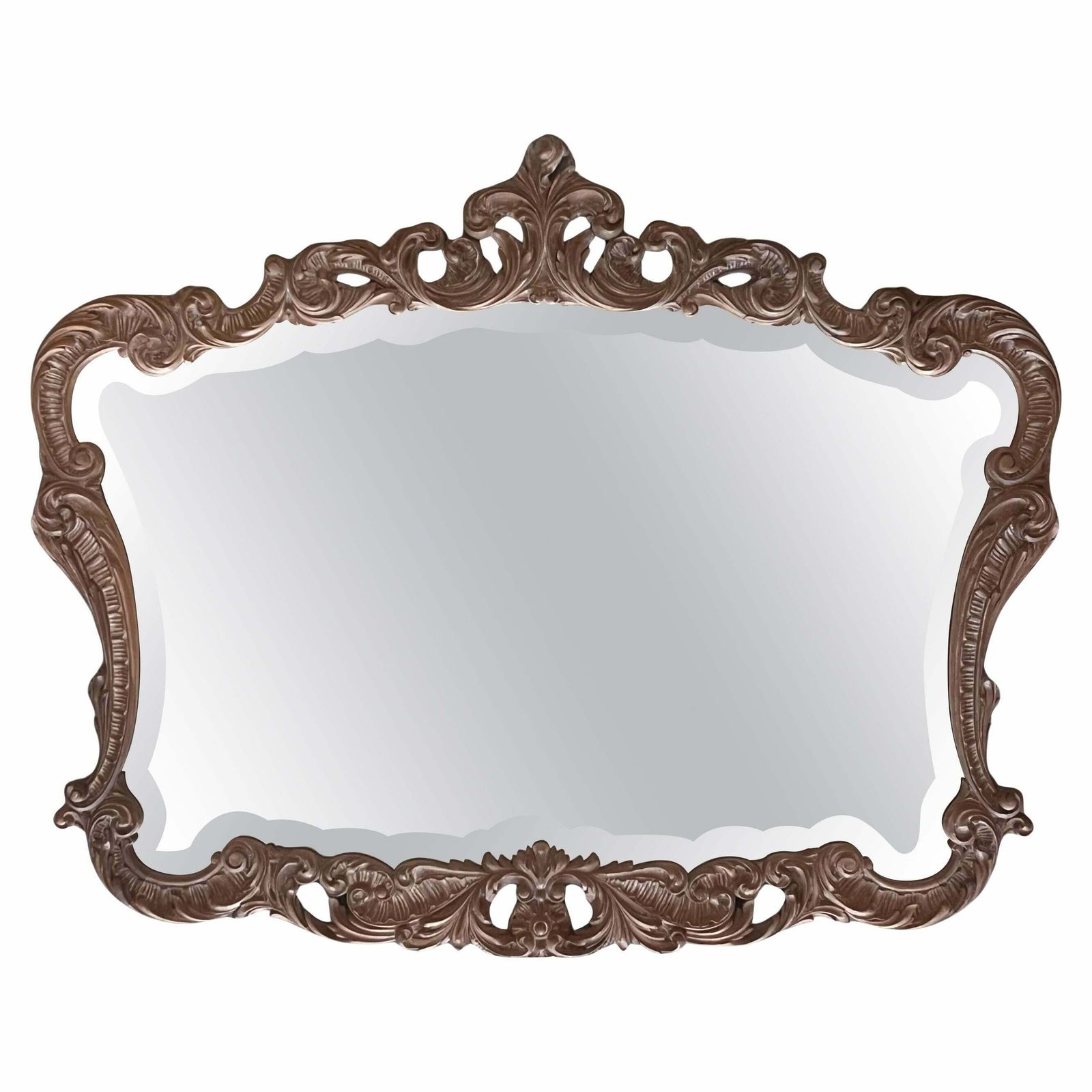 Grand miroir espagnol de style baroque en noyer sculpté et ormolu, XXe siècle