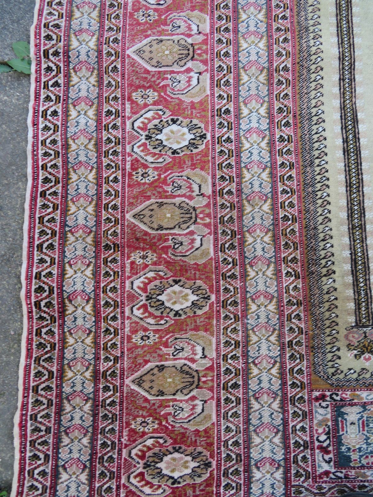 photo vintage Antique Turkish Kayseri Prayer Rug.Pistachio/Aquamarine Central Ground. 171cm X 138cm.