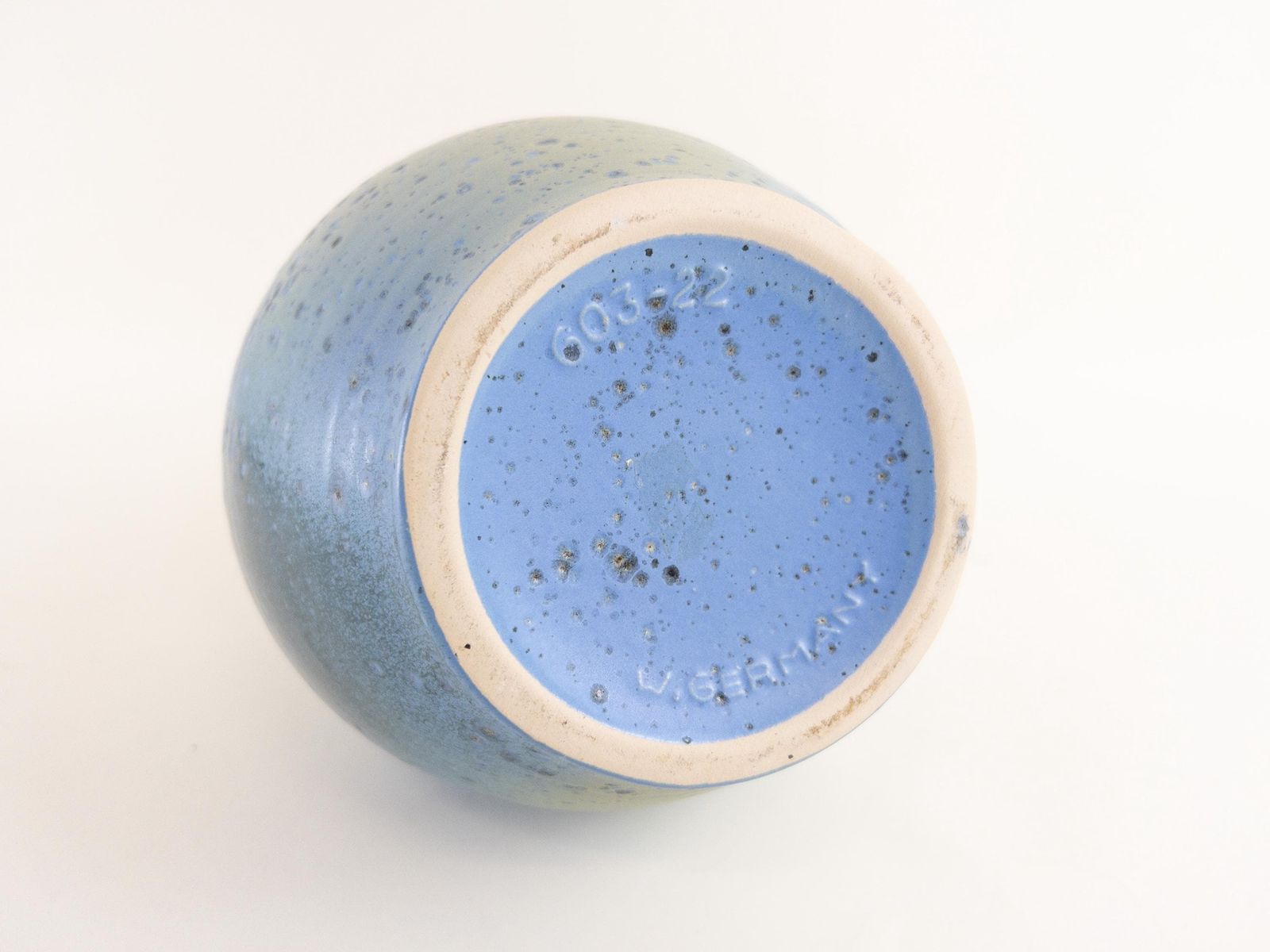 photo for sale West German Vase By Scheurich   Large Blue Green Handled Vase   Scheurich 603 22