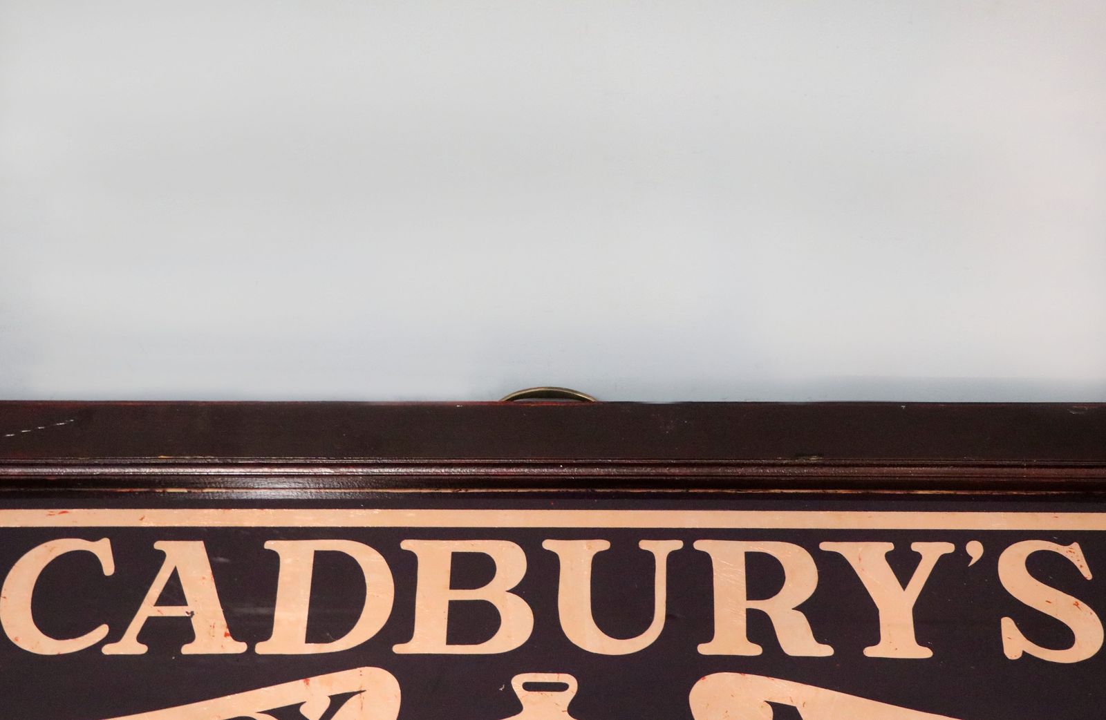 Furniture A Superb Wedge Shaped Countertop Display Cabinet, Later Hand Sign Written For Cadburys Dairy Milk Chocolate. photo