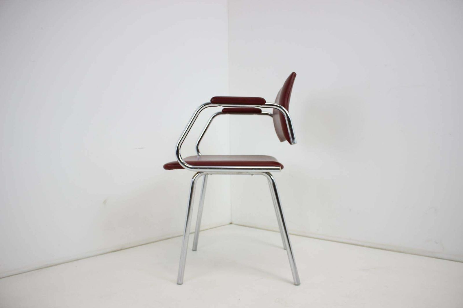 Furniture Chrome (Faux) Leather Armchair By Kovona, 1980's, Czechoslovakia photo
