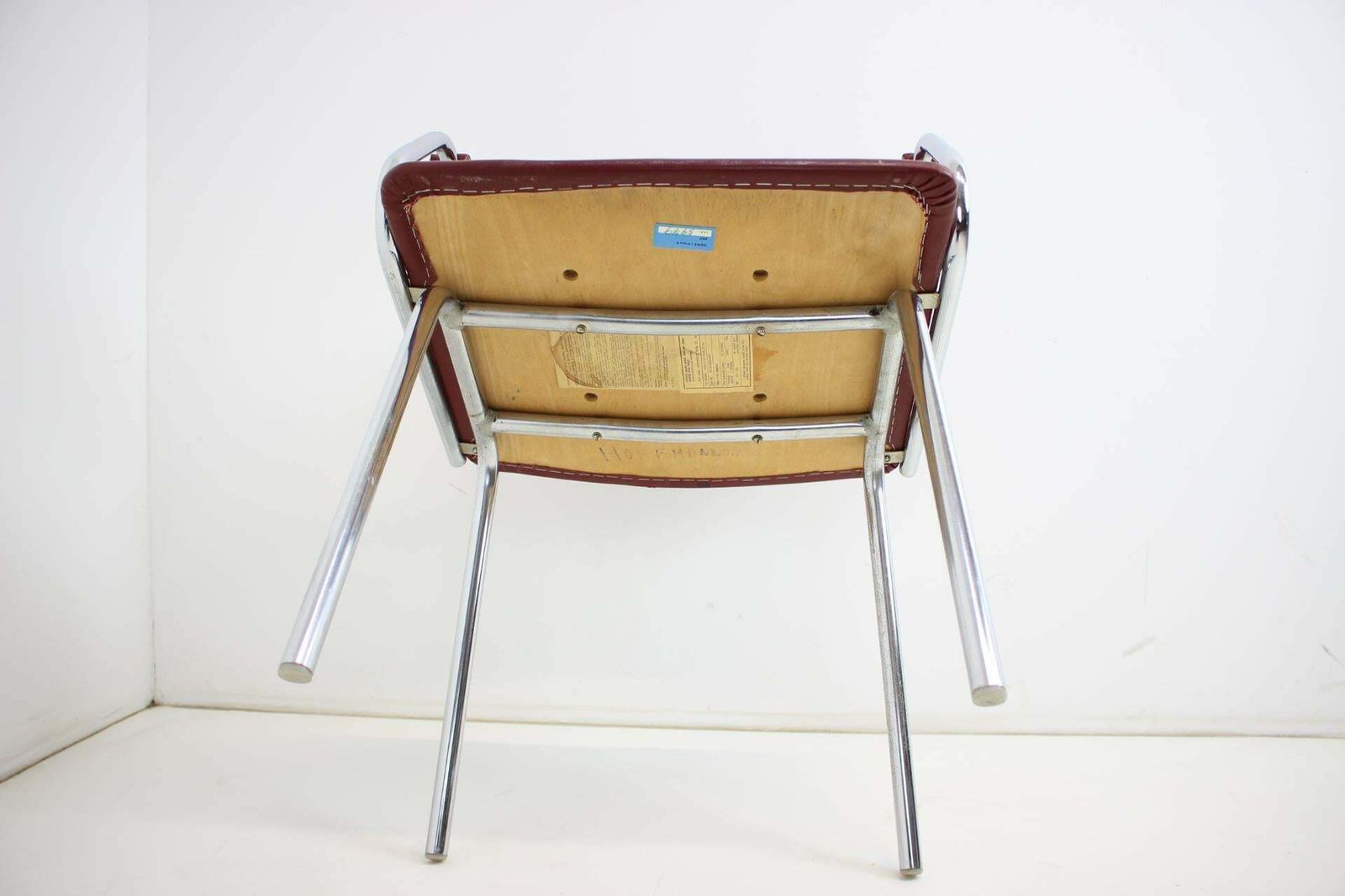 photo buy Chrome (Faux) Leather Armchair By Kovona, 1980's, Czechoslovakia