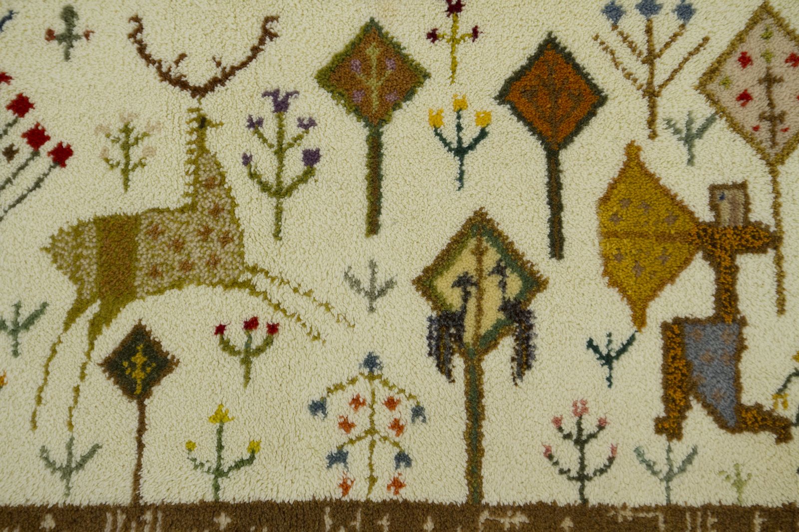 Vintage Tapestry By Eva Nemeth, Hand Knotted Wool Wall Hanging photo Art
