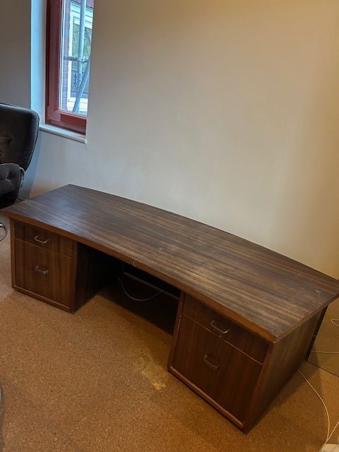 Morris Of Glasgow Mid Century Curved Desk / Retro/ Curve