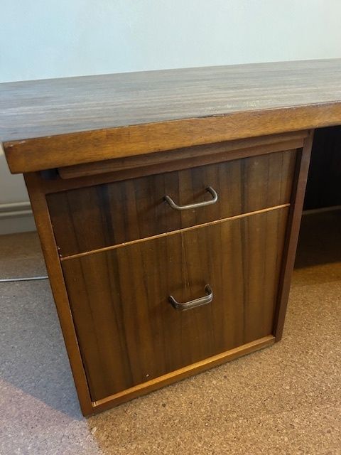 photo furniture Morris Of Glasgow Mid Century Curved Desk / Retro/ Curve