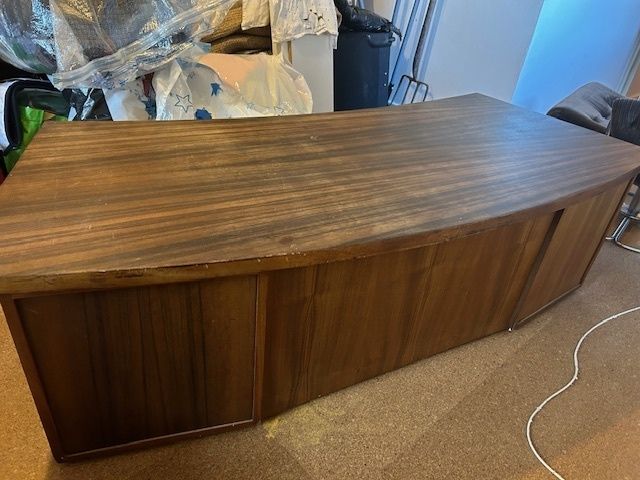 photo vinterior Morris Of Glasgow Mid Century Curved Desk / Retro/ Curve
