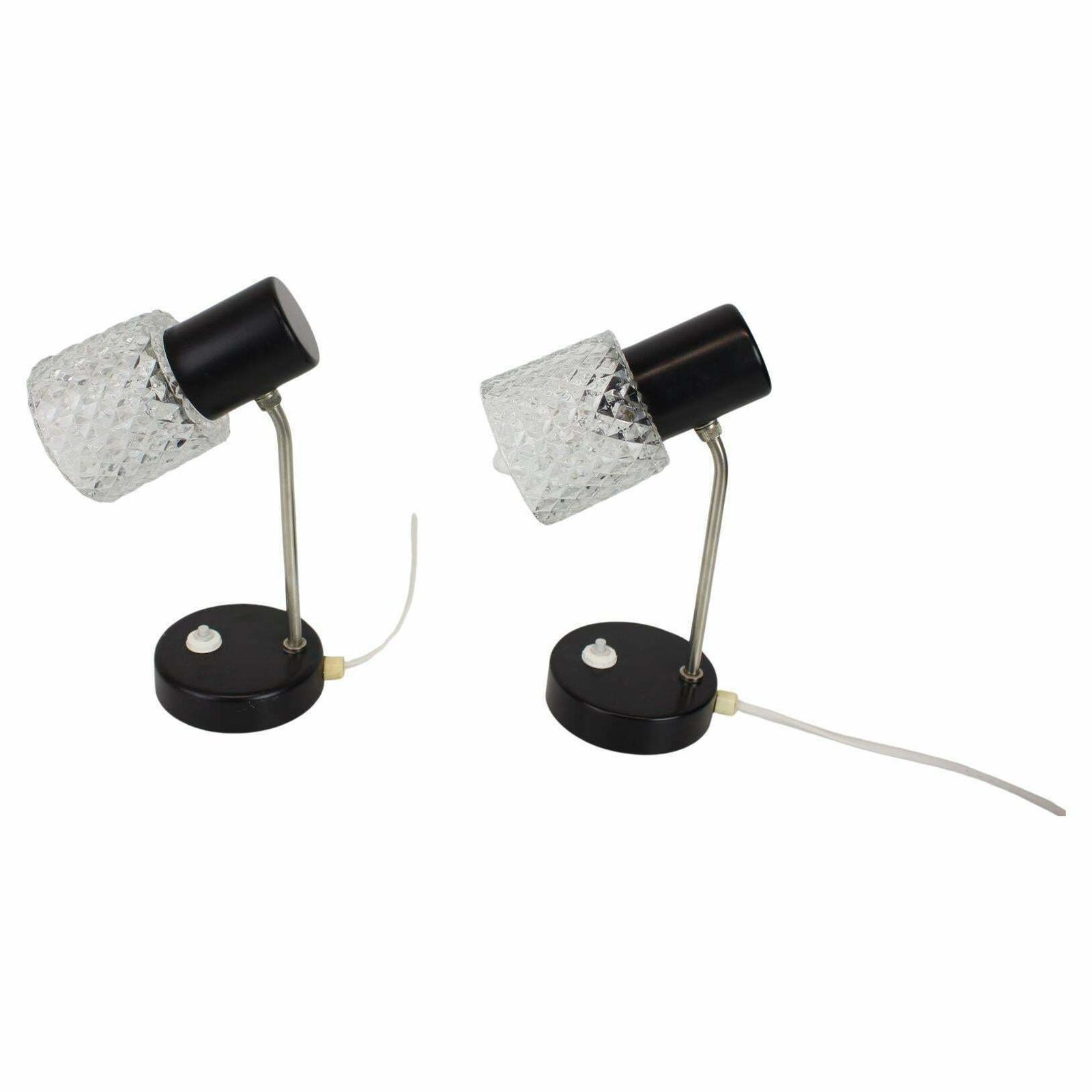 1960s Pair Of Table Lamps By Kamenický šenov, Czechoslovakia