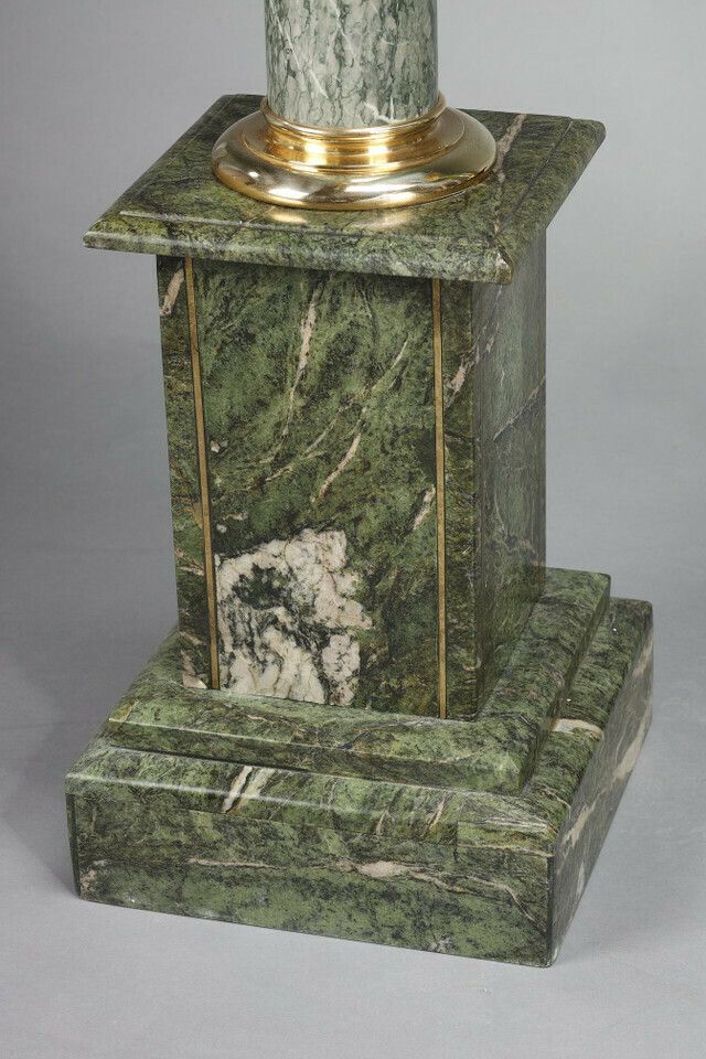 Pair Of Columns In Green Estours Marble And Light Green Base With Corinthian Capitals photo furniture