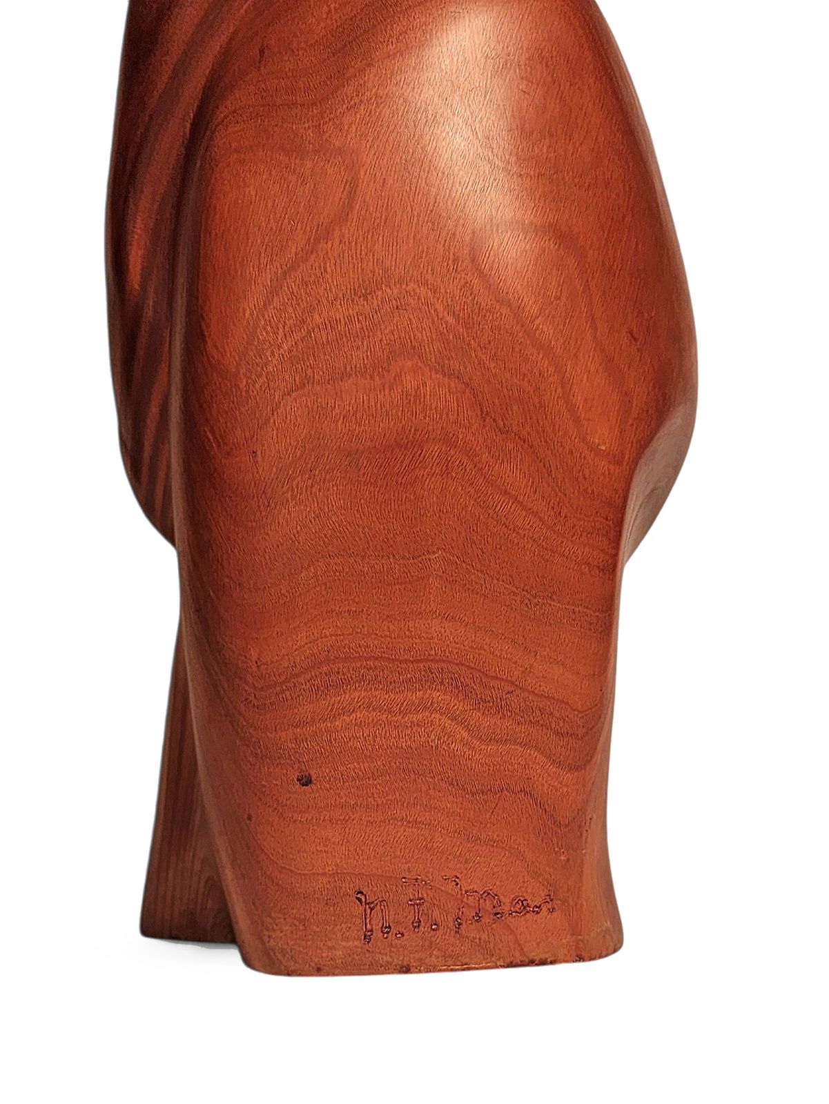 Late 20th Century Varnished Wood Decorative Feminine Sculpture With Carved Abdominal Void, Brazil photo buy