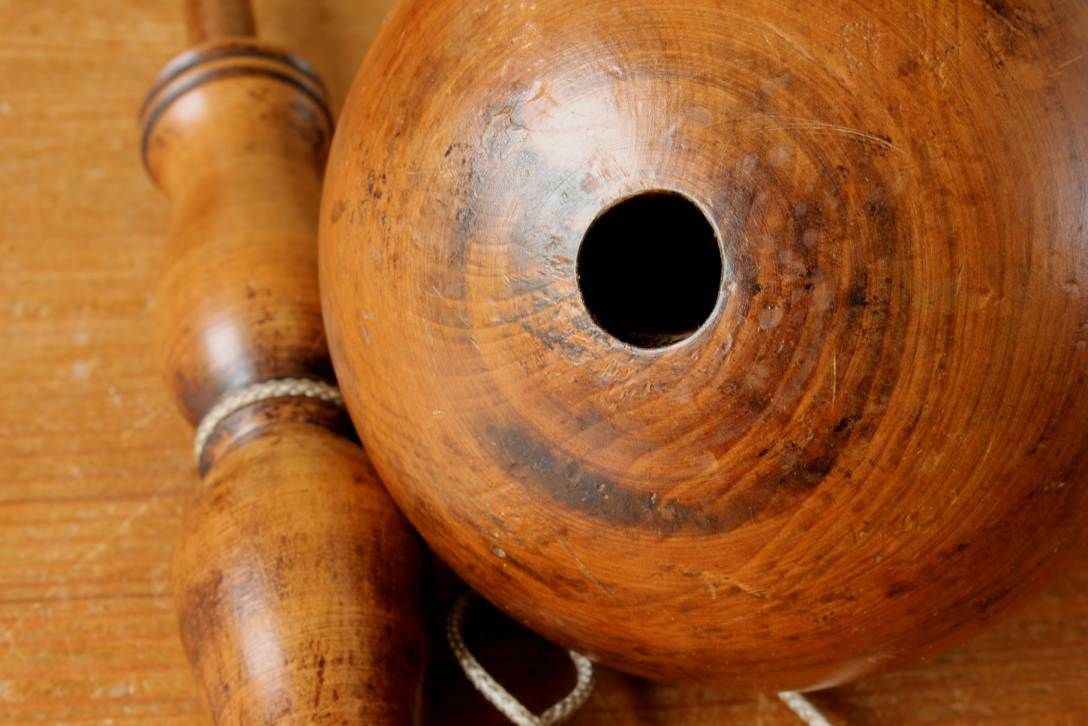 photo for sale X Large Wooden Bilboquet. 19th Century Wood Cup & Ball Game. Bilbocatch.