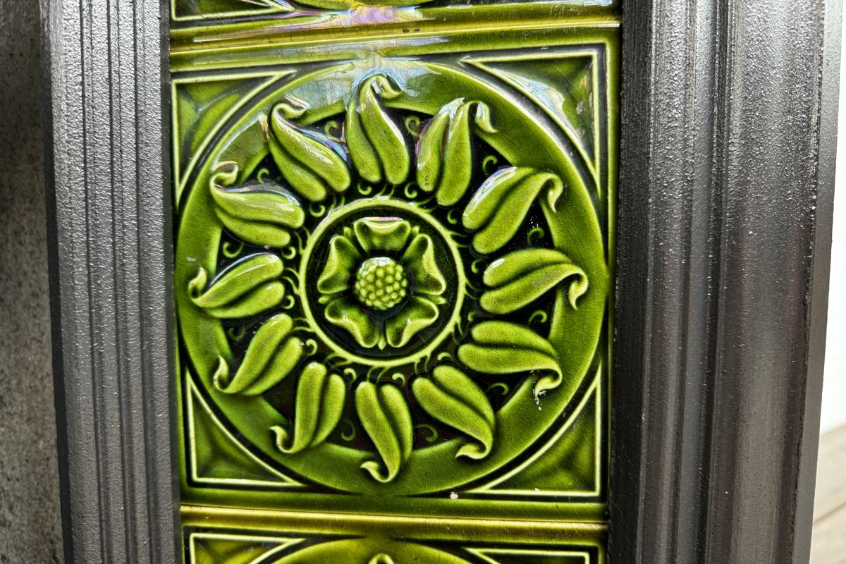 Antique Edwardian Cast Iron Fireplace photo vintage