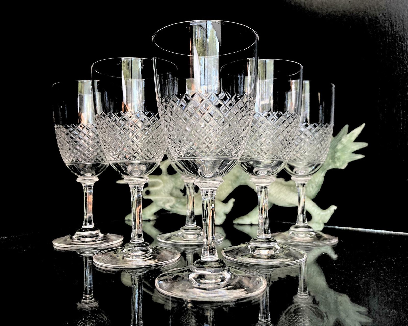 6x Crystal Cordial Glasses | Aperitif | About 1920 | Holland