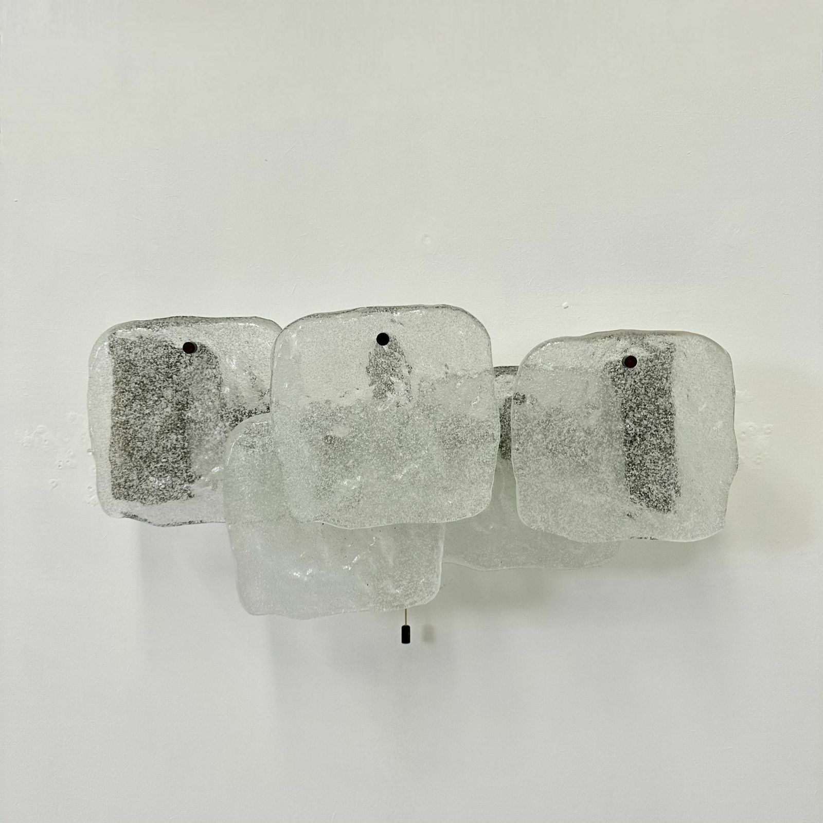 Modernist Frosted Ice Glass Wall Lamp Attributed To J. T. Kalmar For Kalmar, 1960s