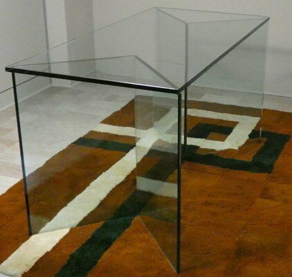 photo furniture Bacco Transparent Glass Desk Attributed To Tonelli, Italy, 1980s