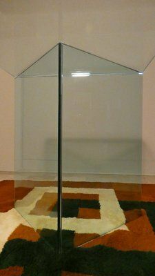photo vintage Bacco Transparent Glass Desk Attributed To Tonelli, Italy, 1980s