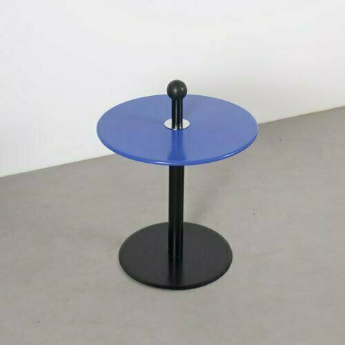Very Rare Blue Metal Side Table For Ikea, Sweden 1993