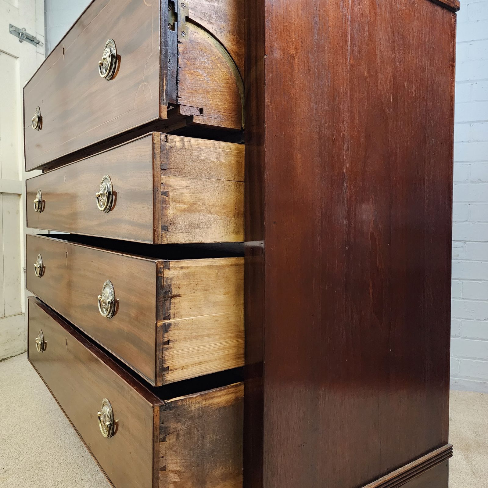 Secretaire Chest Of Drawers Georgian Mahogany Early 19th C. photo vinterior