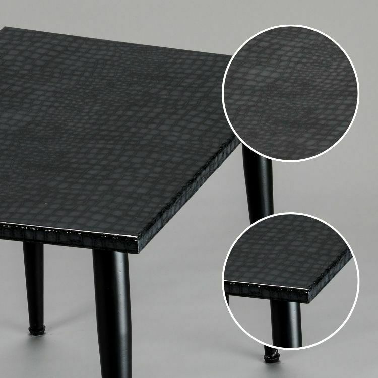 Handcrafted Black Crocodile Resin Coffee Table – High Gloss Epoxy Top, Textured Reptile Finish & Metal Legs For Modern Living Rooms & Offices photo buy