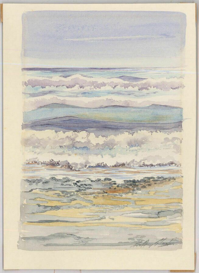 Geoffrey Plant (1939 2000) 20th Century Engraving, Sea Waves photo furniture