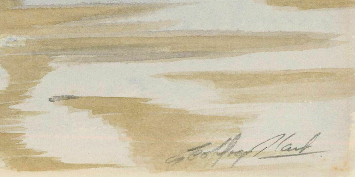 Geoffrey Plant (1939 2000) Watercolour, Troubling Skies, Crashing Waves photo for sale