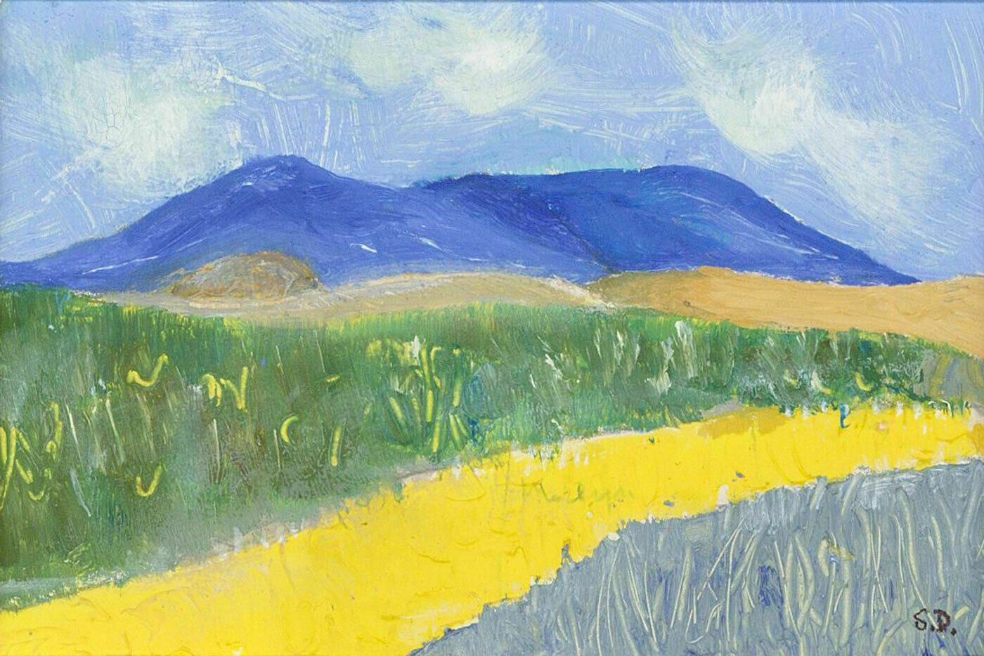 Seiriol Davies Framed Contemporary Oil, Tirlun Gwent photo furniture