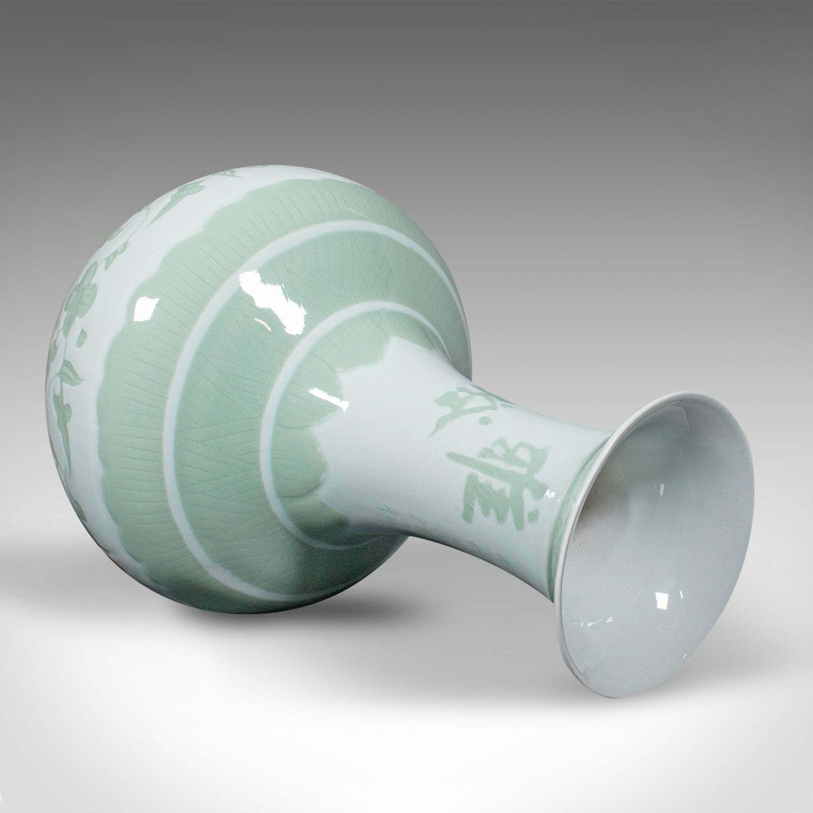 Large Antique Flower Vase, Chinese, Celadon, Ceramic, Baluster Urn, Victorian photo vinterior