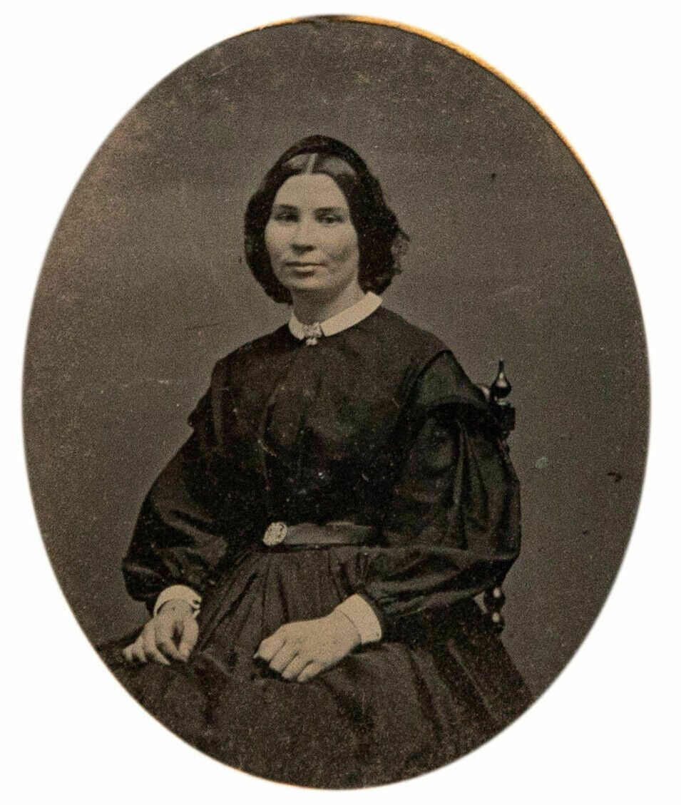 Framed Mid 19th Century Photograph Victorian Lady photo furniture