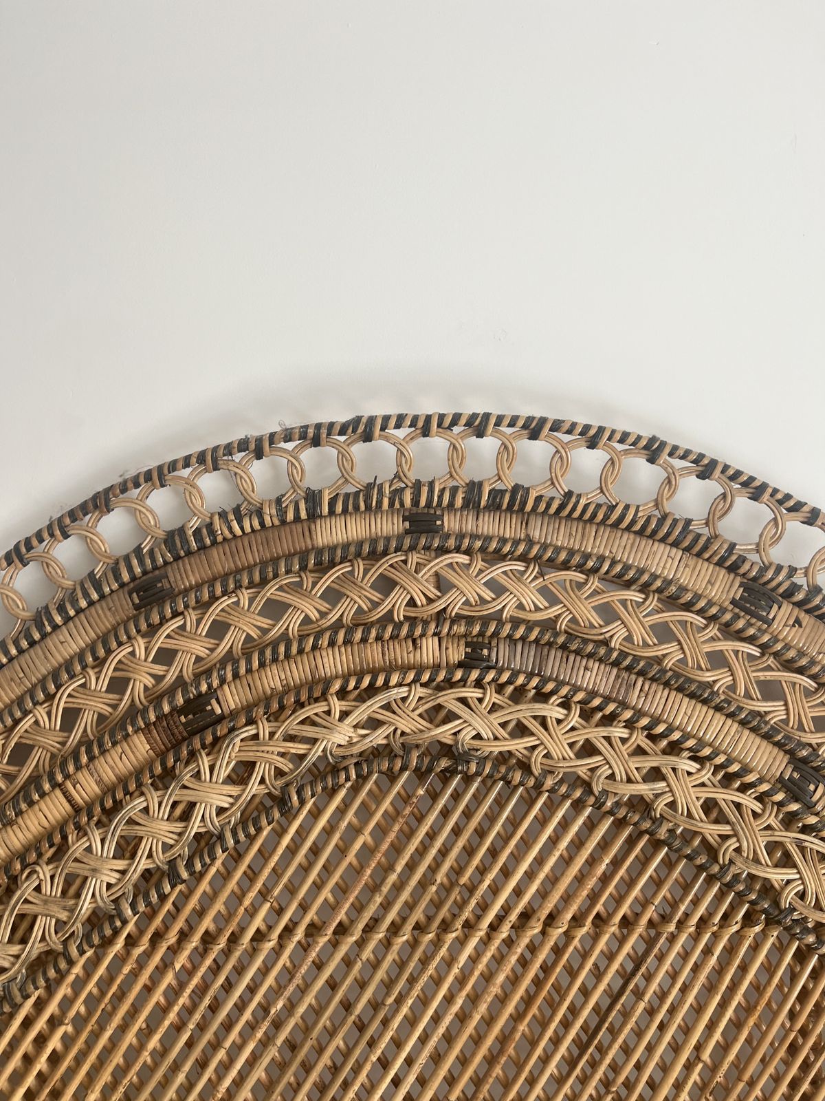 Rattan Double Peacock Chair photo for sale