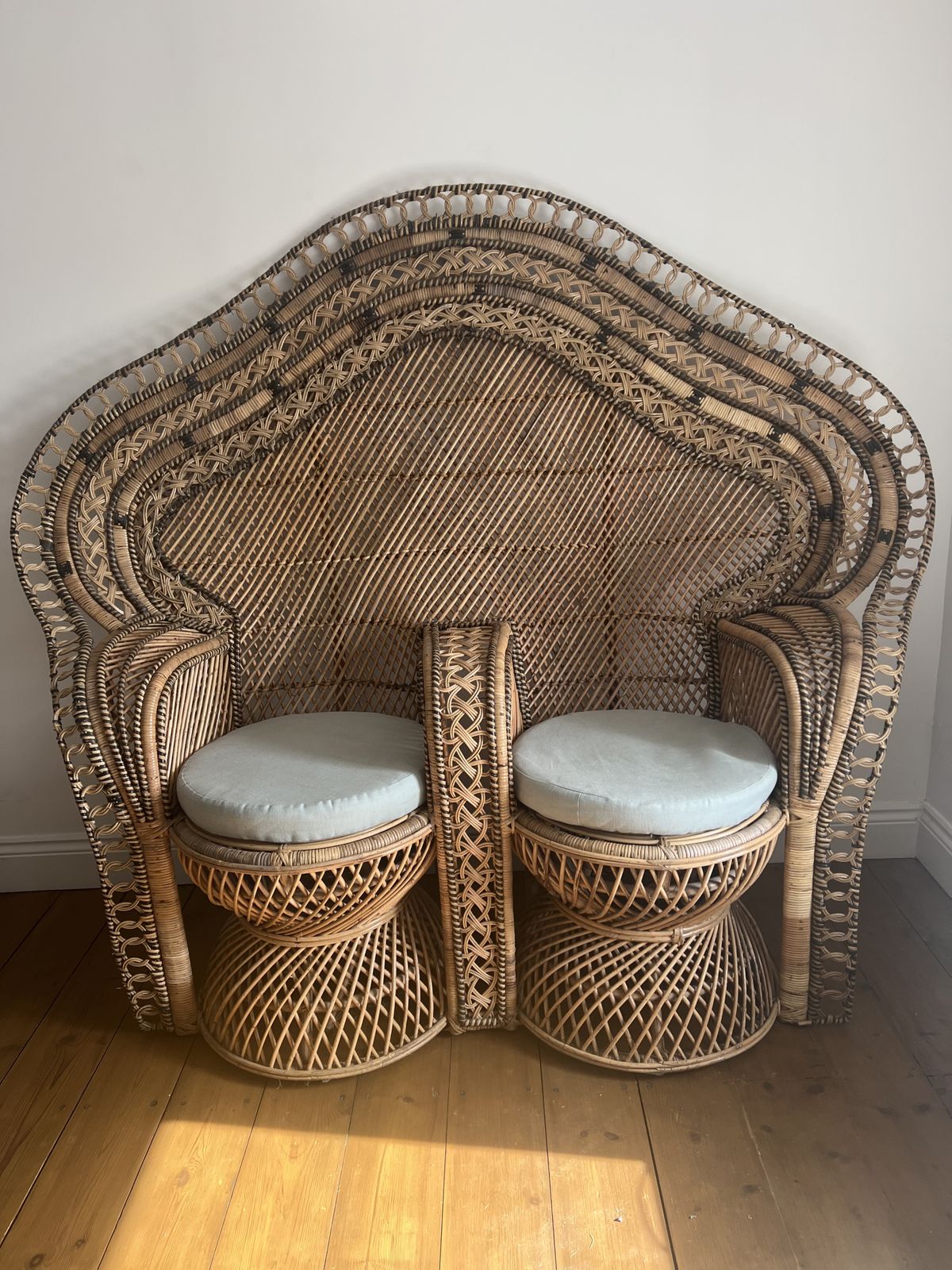 Rattan Double Peacock Chair
