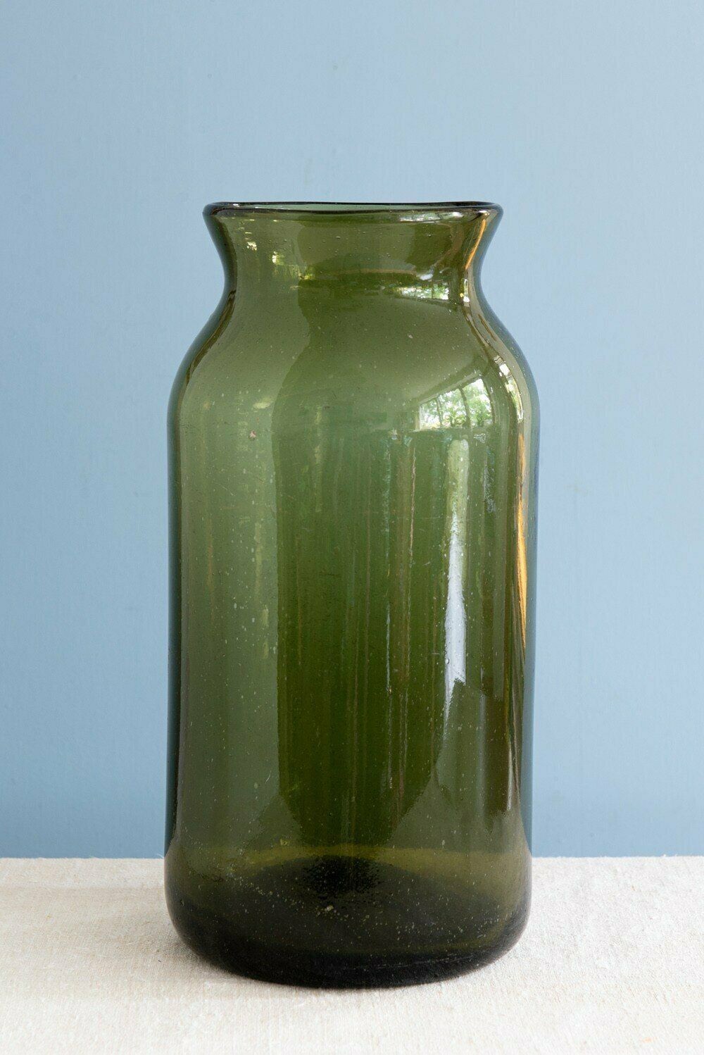 French Green Glass Pickling Jar Vase, 19th Century photo furniture