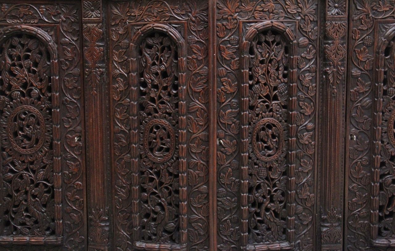 3550.0 19th Century Anglo Indian Carved Cabinet photo