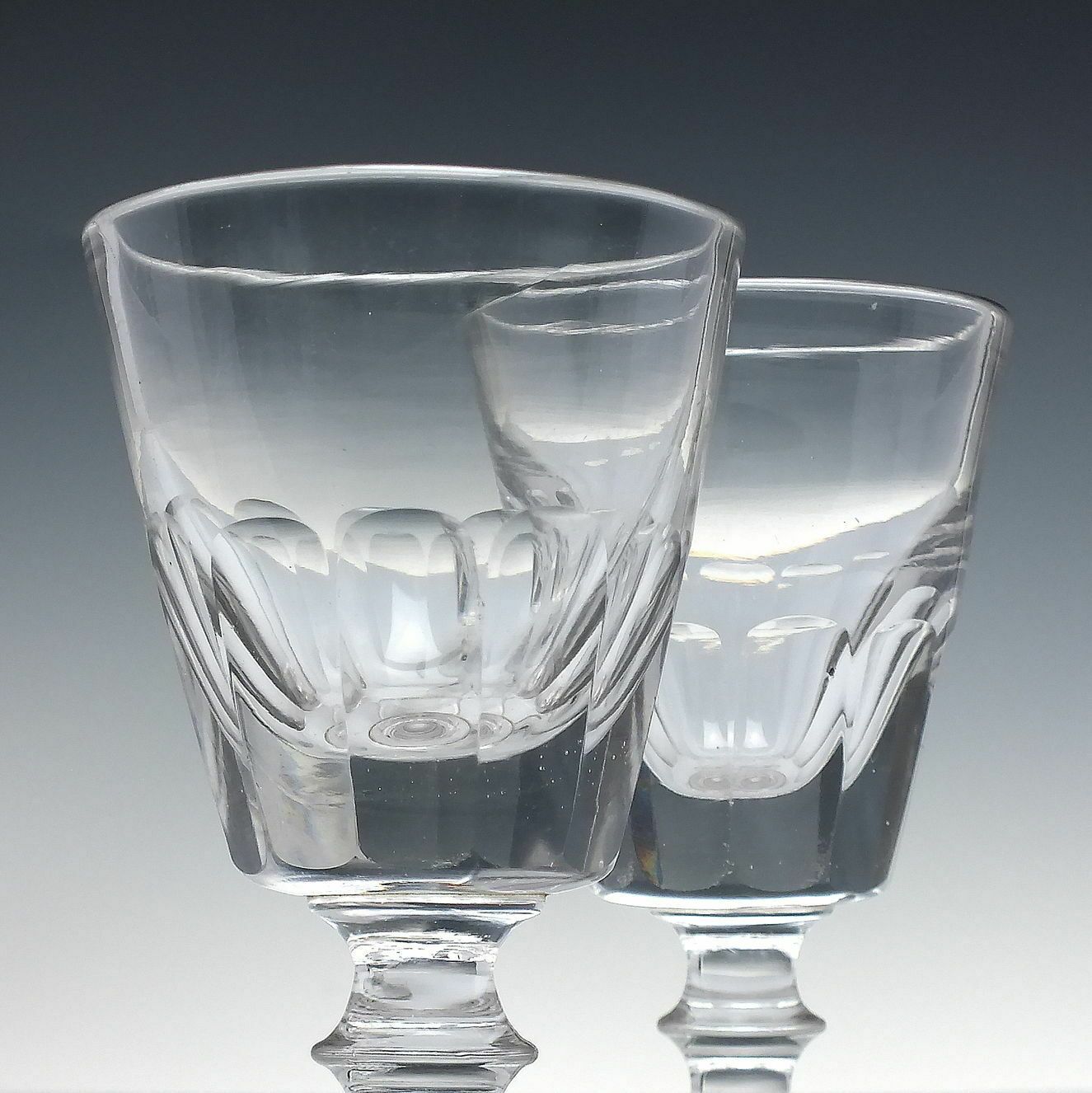 Pair Victorian Deceptive Bowl Glass Rummers C1870 photo furniture