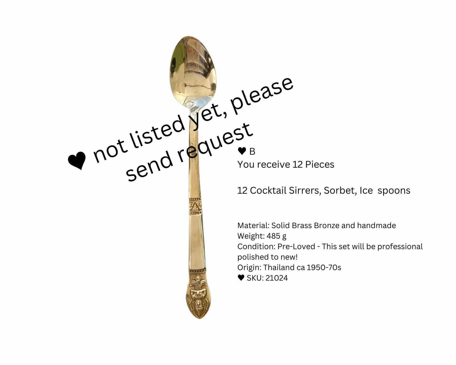 Vintage Bamboo Flatware | Solid Brass Bronze | Polished To New photo vinterior